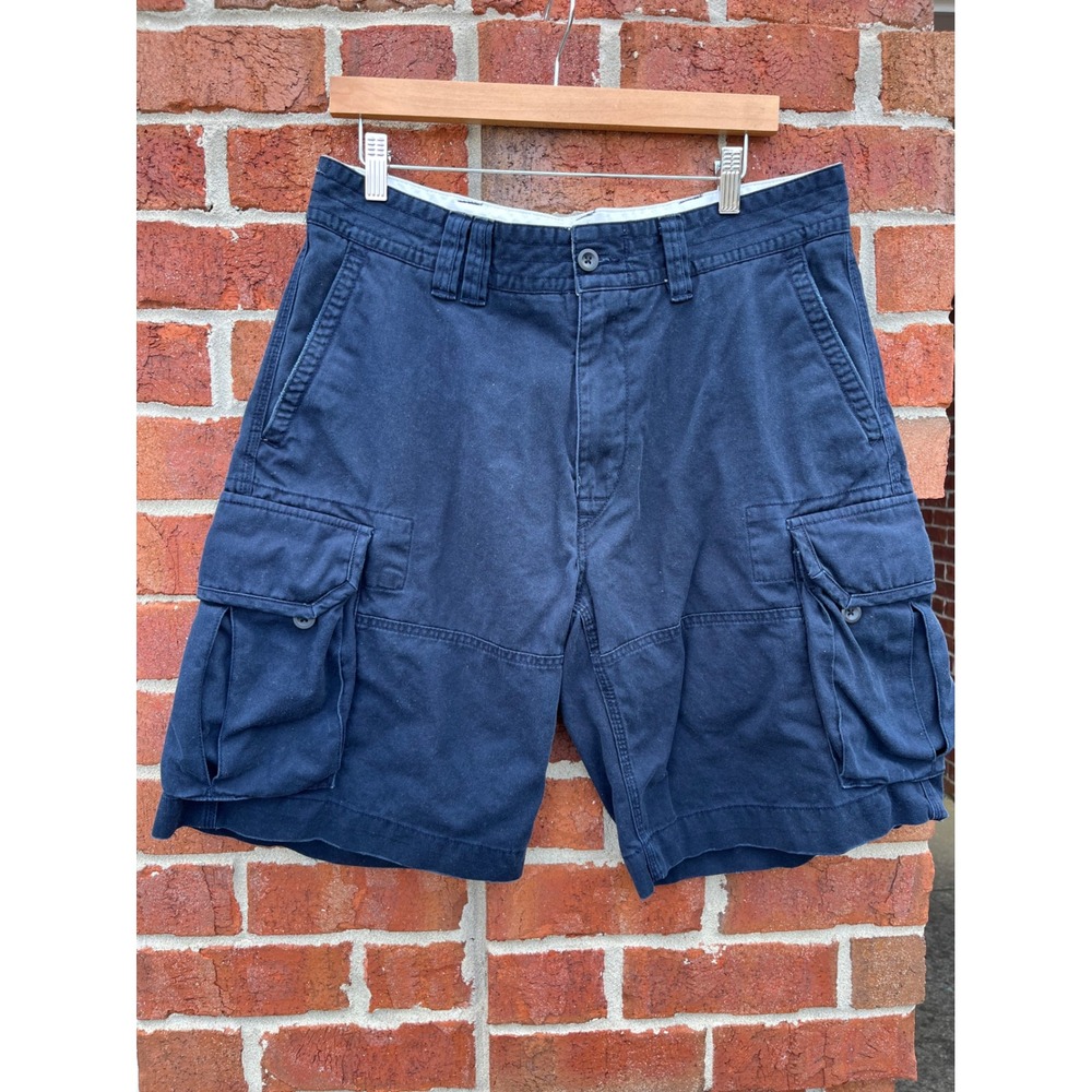 Polo Ralph Lauren Mens Navy Blue Cargo Shorts Classic Polo Chino Size 34 Cotton